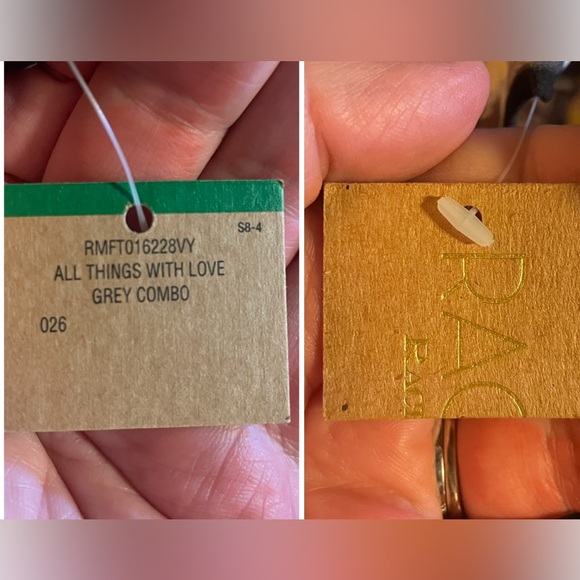 NWT Rachel Roy All Things With Love Grey Combo blouse sz L - Picture 5 of 6